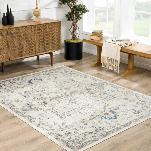 Cabacungan Cream Washable Area Rug - 5’3’’ x 7’ Rectangle - Boutique Rugs