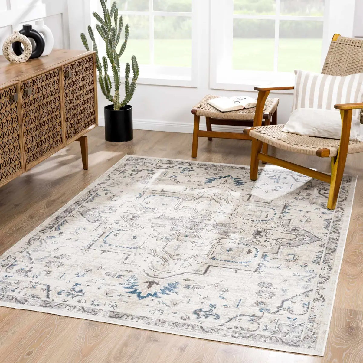 Cabacungan Cream Washable Area Rug - Boutique Rugs