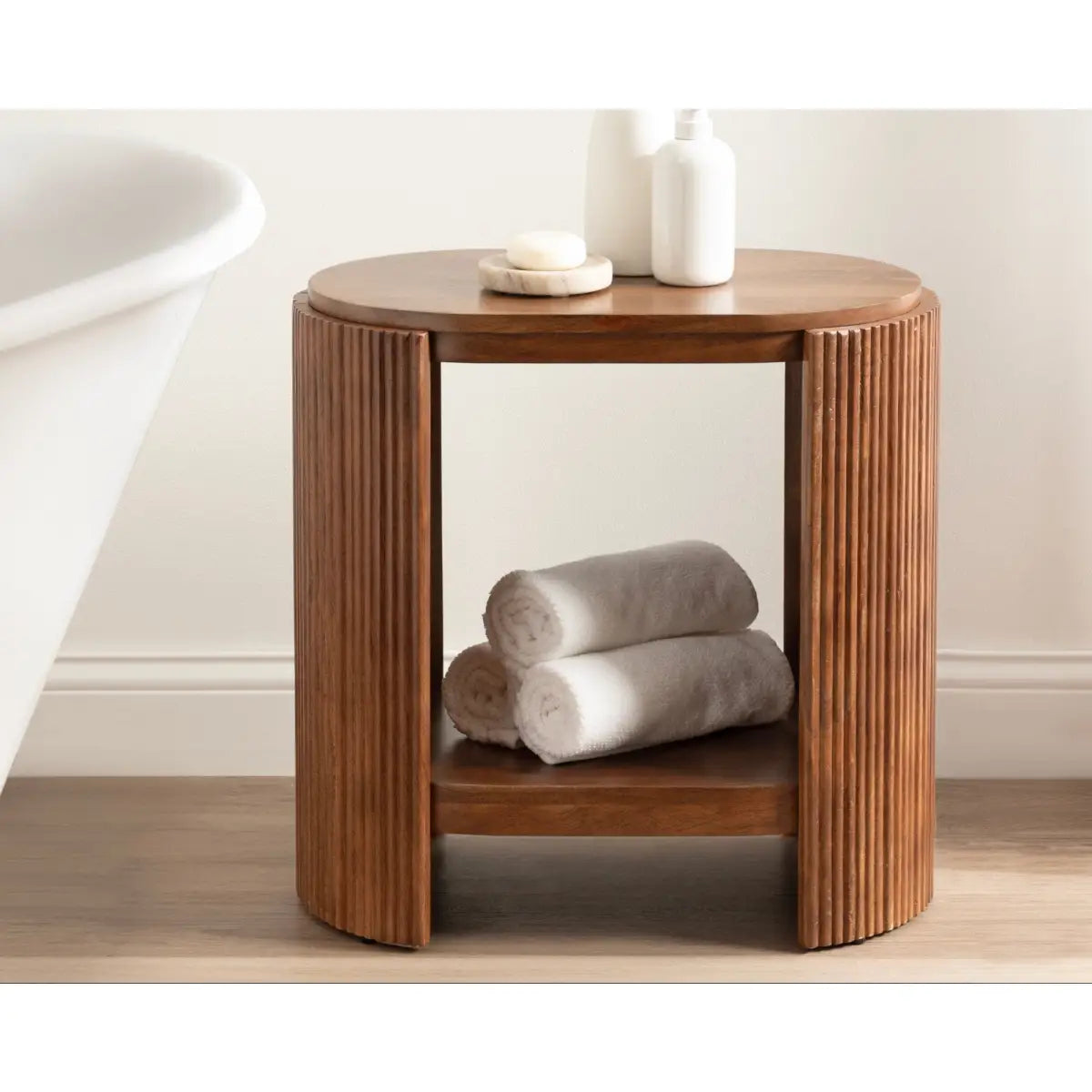 Cakora Capsule Wood Side Table - kateandlaurel