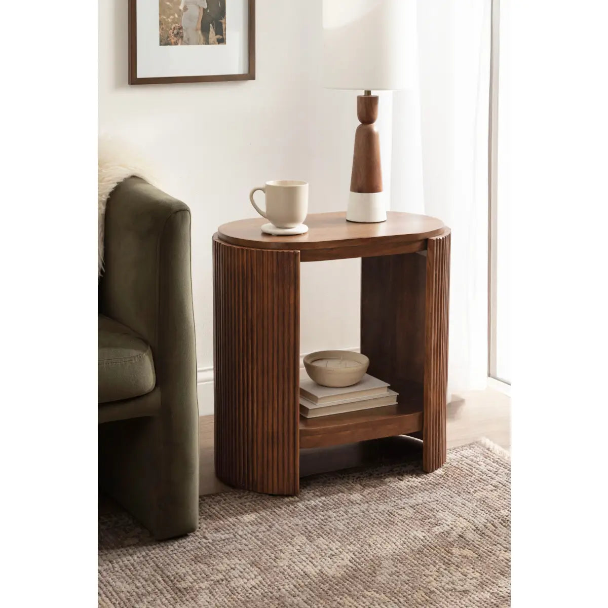 Cakora Capsule Wood Side Table - kateandlaurel