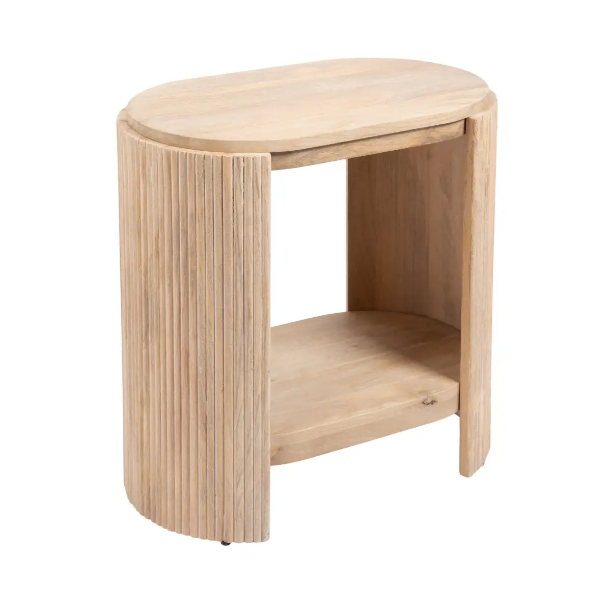 Cakora Capsule Wood Side Table - Natural - kateandlaurel