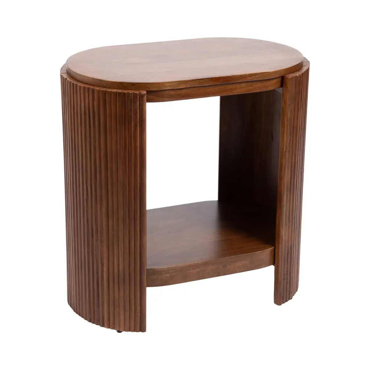 Cakora Capsule Wood Side Table - Walnut Brown - kateandlaurel