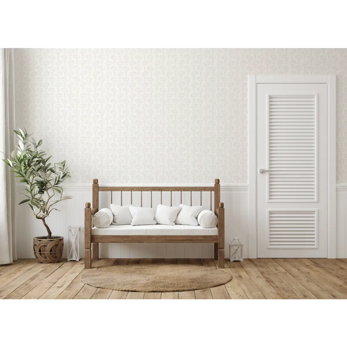 Calista Wallpaper - Subtle Flower Line Drawings - by Sabina Maria - Loomwell Home Goods