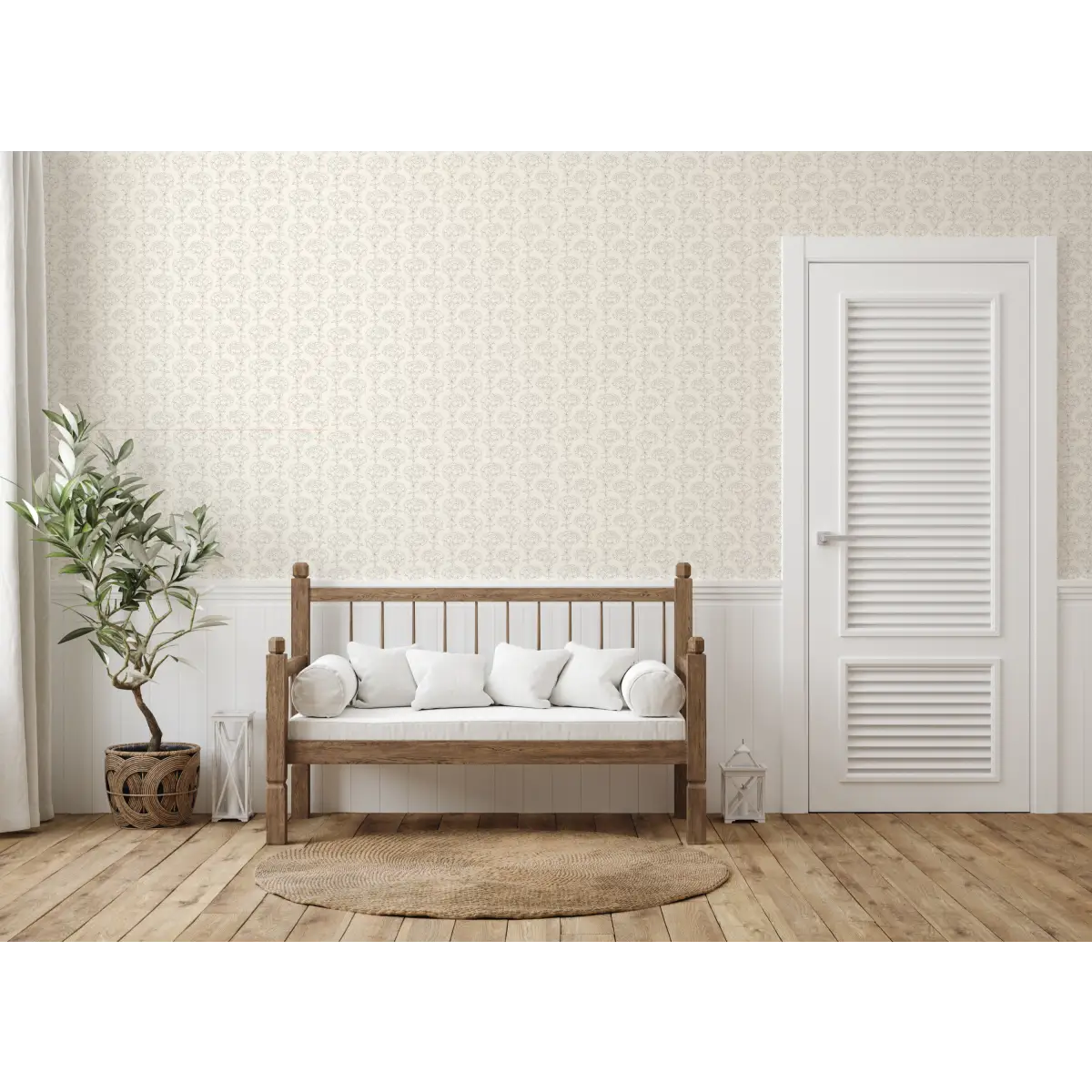 Calista Wallpaper - Subtle Flower Line Drawings - by Sabina Maria - Loomwell Home Goods