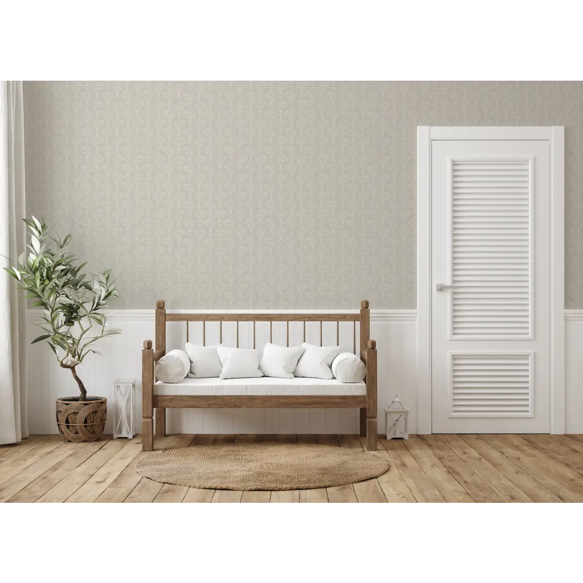 Calista Wallpaper - Subtle Flower Line Drawings - by Sabina Maria - Loomwell Home Goods