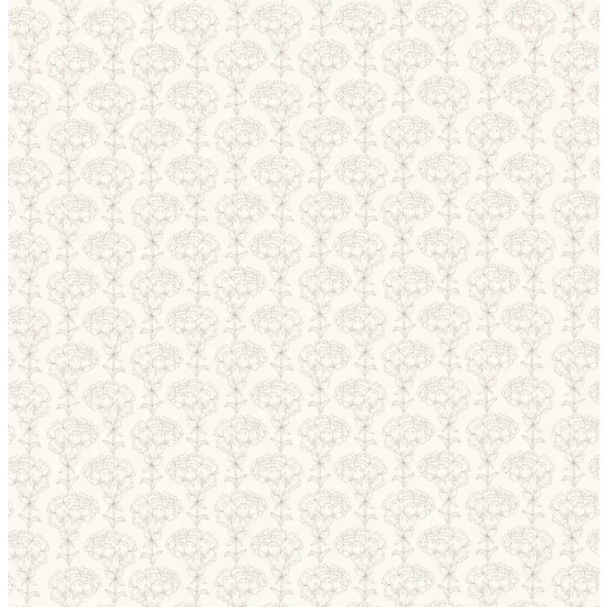 Calista Wallpaper - Subtle Flower Line Drawings - by Sabina Maria - Sample 1 foot by 1 foot / Cream - Loomwell Home
