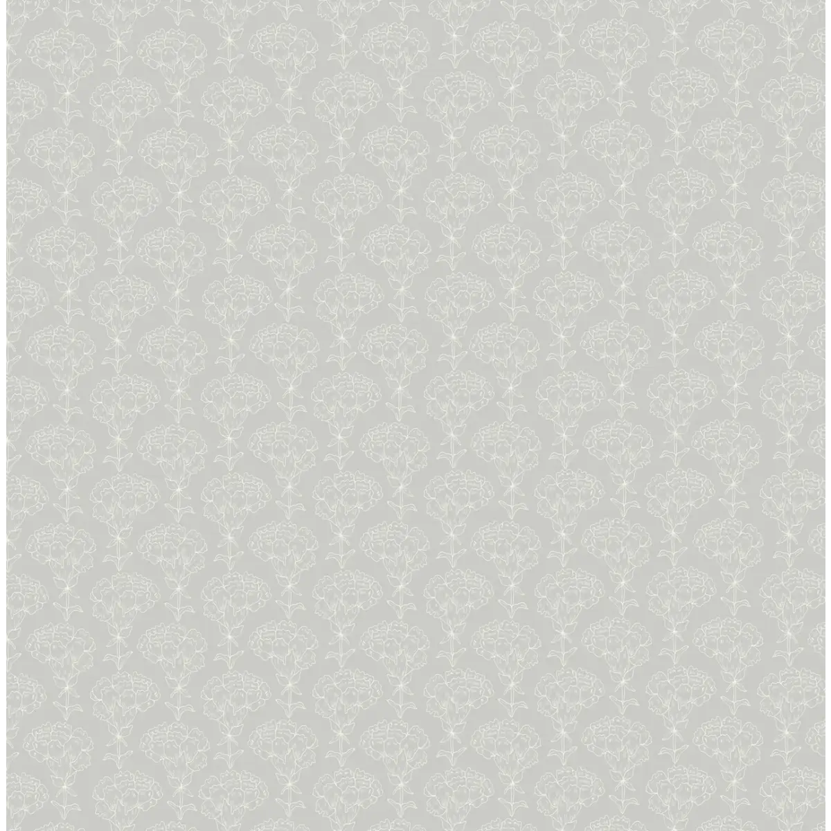 Calista Wallpaper - Subtle Flower Line Drawings - by Sabina Maria - Sample 1 foot by 1 foot / Light Grey - Loomwell