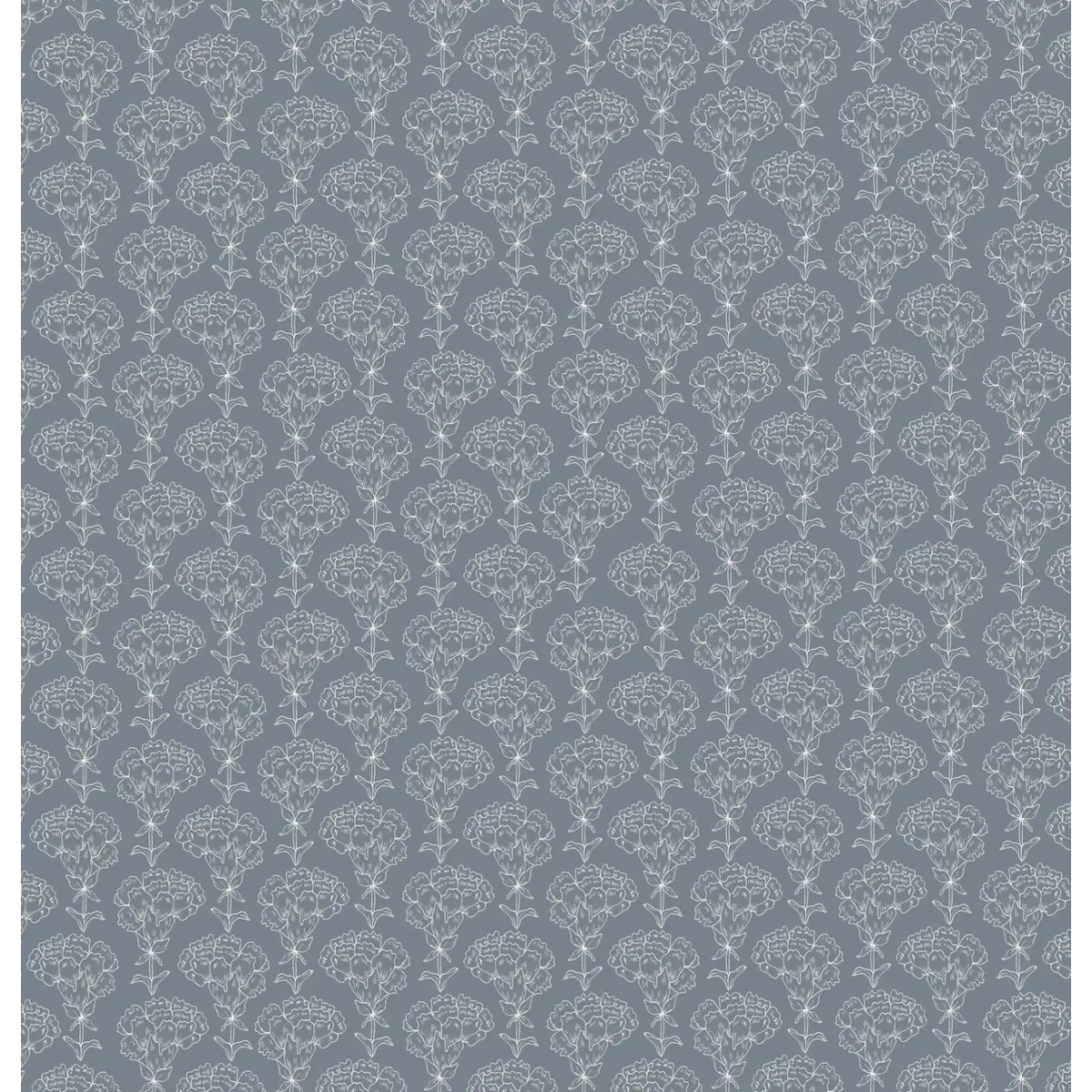 Calista Wallpaper - Subtle Flower Line Drawings - by Sabina Maria - Sample 1 foot by 1 foot / Navy - Loomwell Home Goods