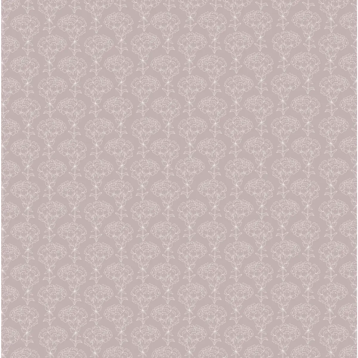 Calista Wallpaper - Subtle Flower Line Drawings - by Sabina Maria - Sample 1 foot by 1 foot / Rose - Loomwell Home Goods