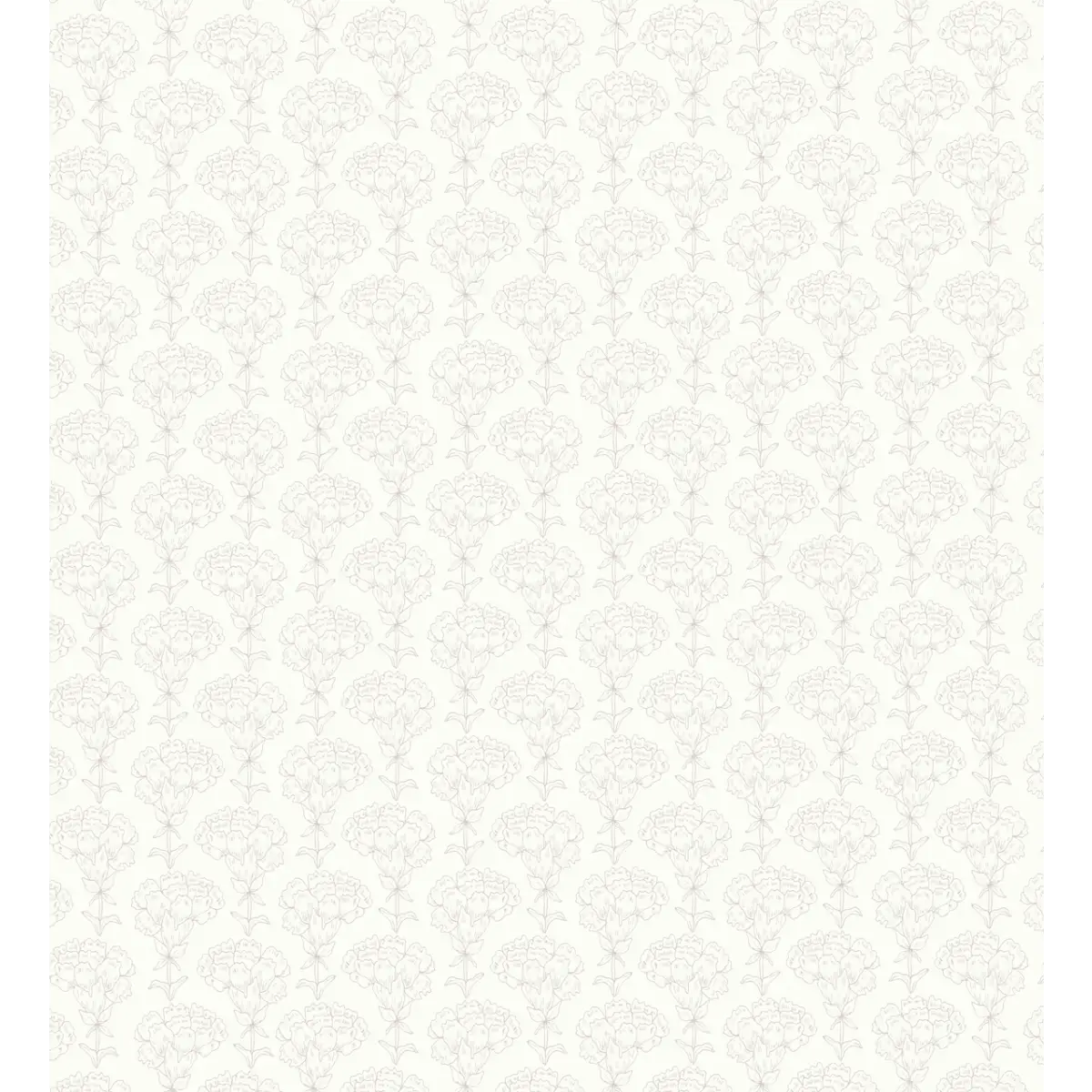 Calista Wallpaper - Subtle Flower Line Drawings - by Sabina Maria - Sample 1 foot by 1 foot / Off White and Rose
