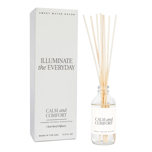 Calm and Comfort Clear Reed Diffuser - Sweet Water Decor