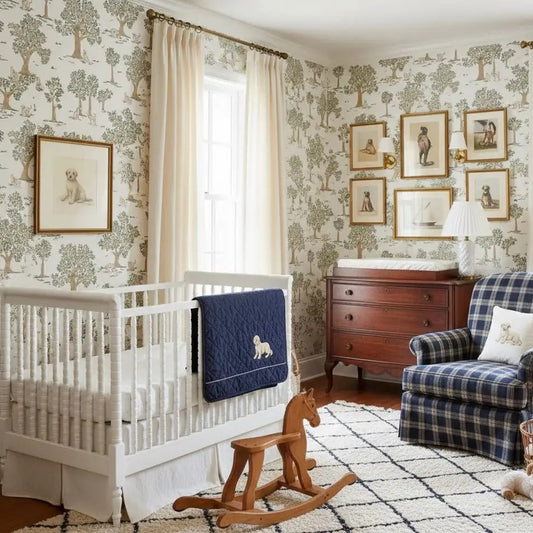 Camden Wallpaper - Trees and Dogs - by Beeky Illustration - Loomwell Home Goods
