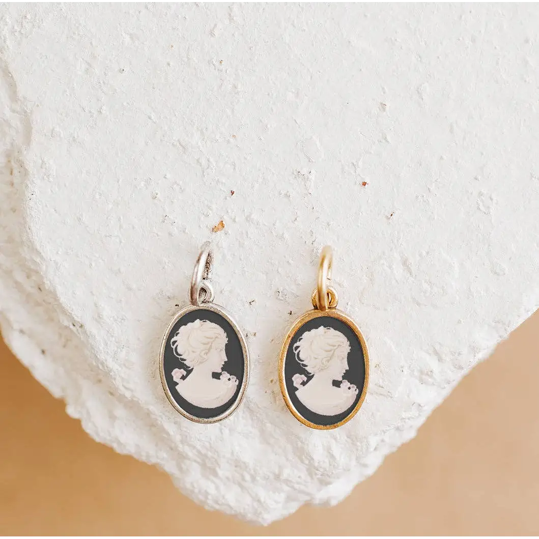 Cameo Charm or Pendant - Gold Silver - Antique Gold - Bel Kai