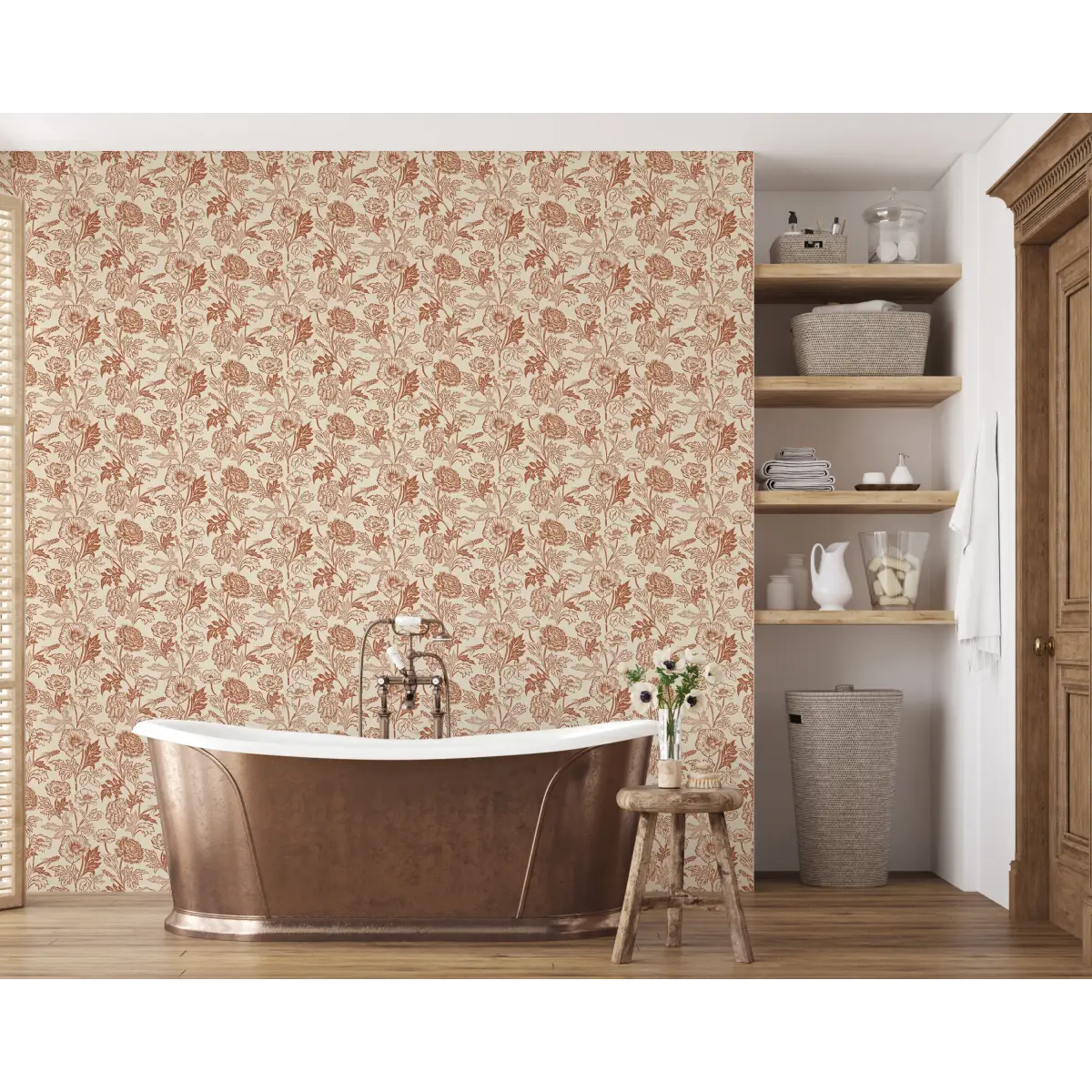 Camila Wallpaper - Poppies - by Yorkville Studio - Loomwell Home Goods