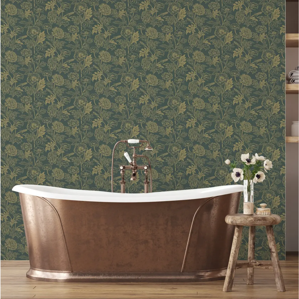 Camila Wallpaper - Poppies - by Yorkville Studio - Loomwell Home Goods
