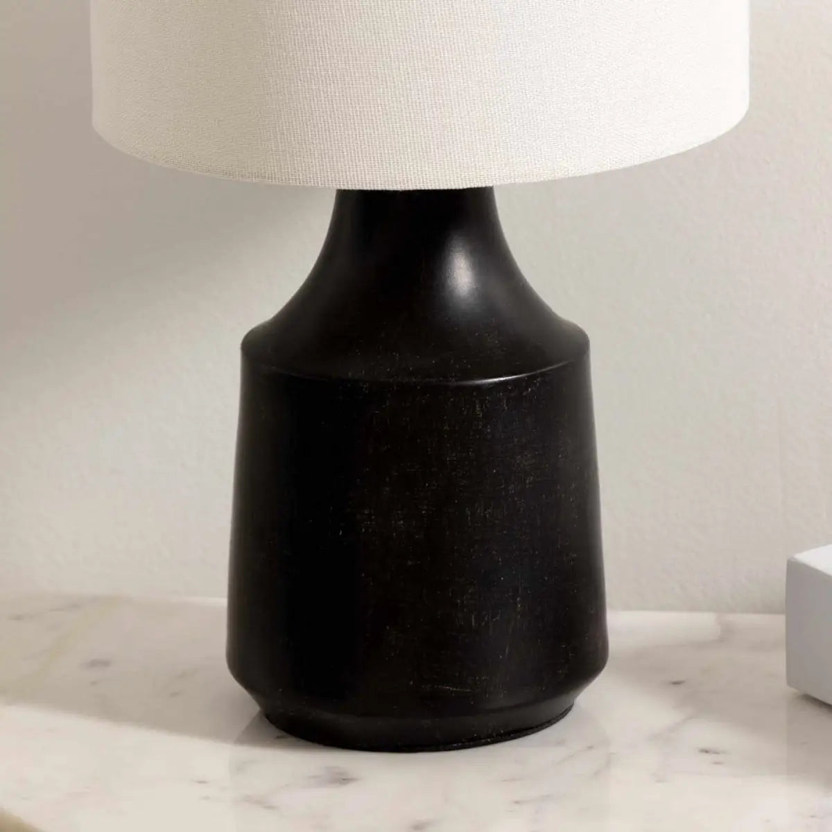 Canayan Black and Natural Resin Table Lamp - 18’’H x 8’’W x 8’’D - Boutique Rugs