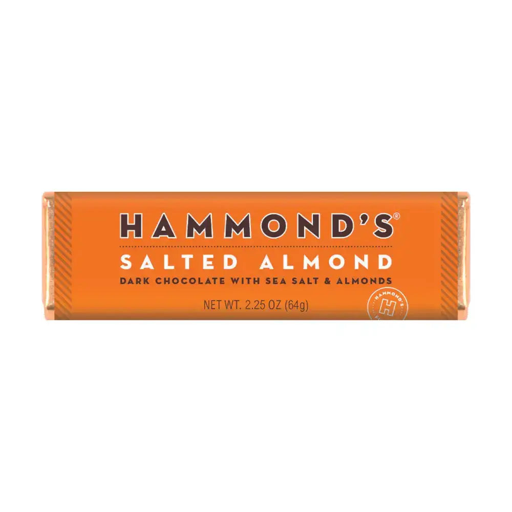 Salted Almond - Dark Chocolate Candy Bar - Hammond’s Candies