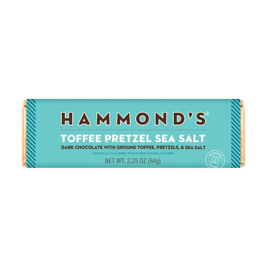 Toffee Pretzel Sea Salt - Dark Chocolate Candy Bar - Hammond’s Candies