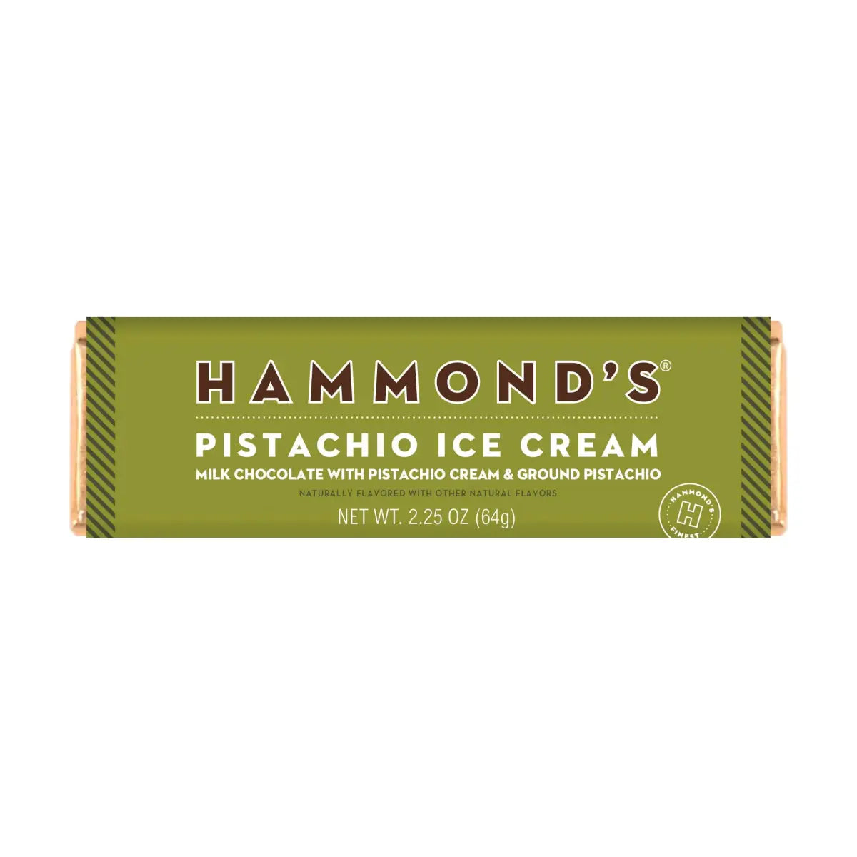 Pistachio Ice Cream - Milk Chocolate Candy Bar - Hammond’s Candies