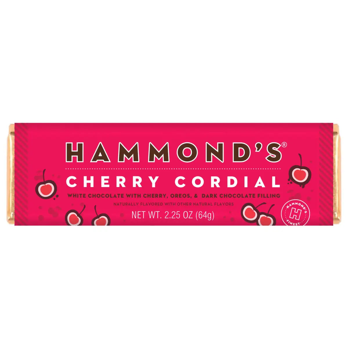 Cherry Cordial - White & Dark Chocolate Candy Bar - Hammond’s Candies