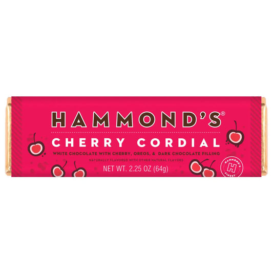 Cherry Cordial - White & Dark Chocolate Candy Bar - Hammond’s Candies