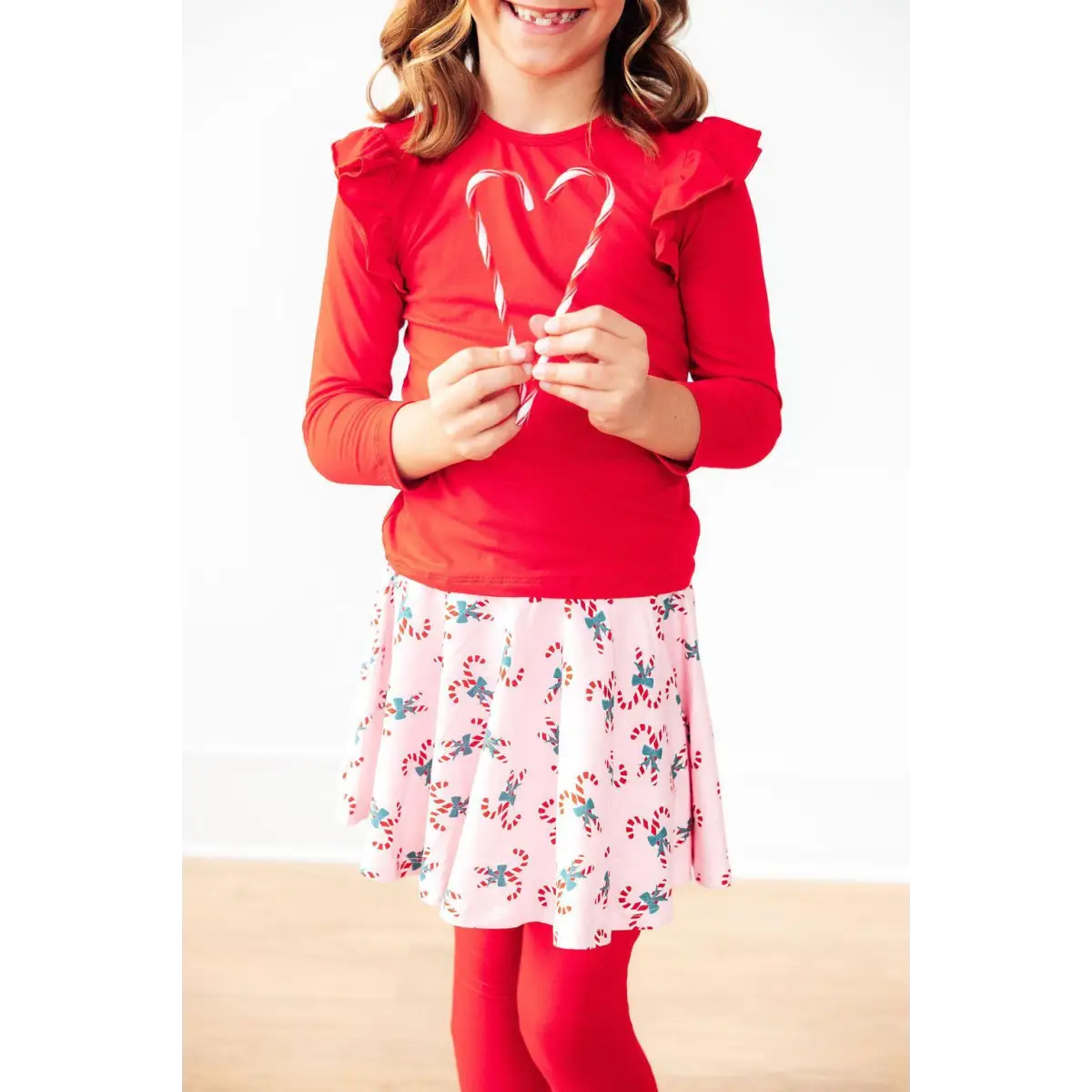 Candy Cane Cutie Twirl Skirt with Leggings - Mila & Rose ®