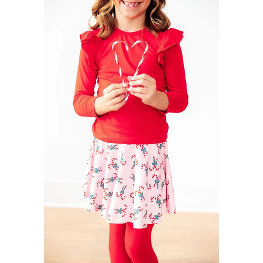 Candy Cane Cutie Twirl Skirt with Leggings - Mila & Rose ®