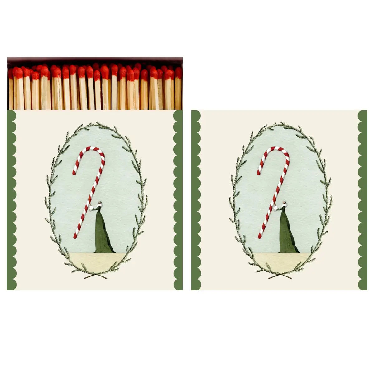 Christmas Matches - Candy Cane Frame by Laura Stoddart - Hester & Cook - Stationery