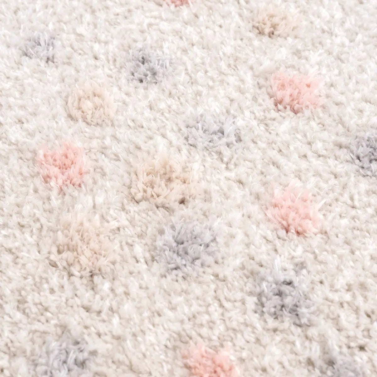 Cansu Pink & Cream Dotted Area Rug - 2’ x 3’ Rectangle - Boutique Rugs