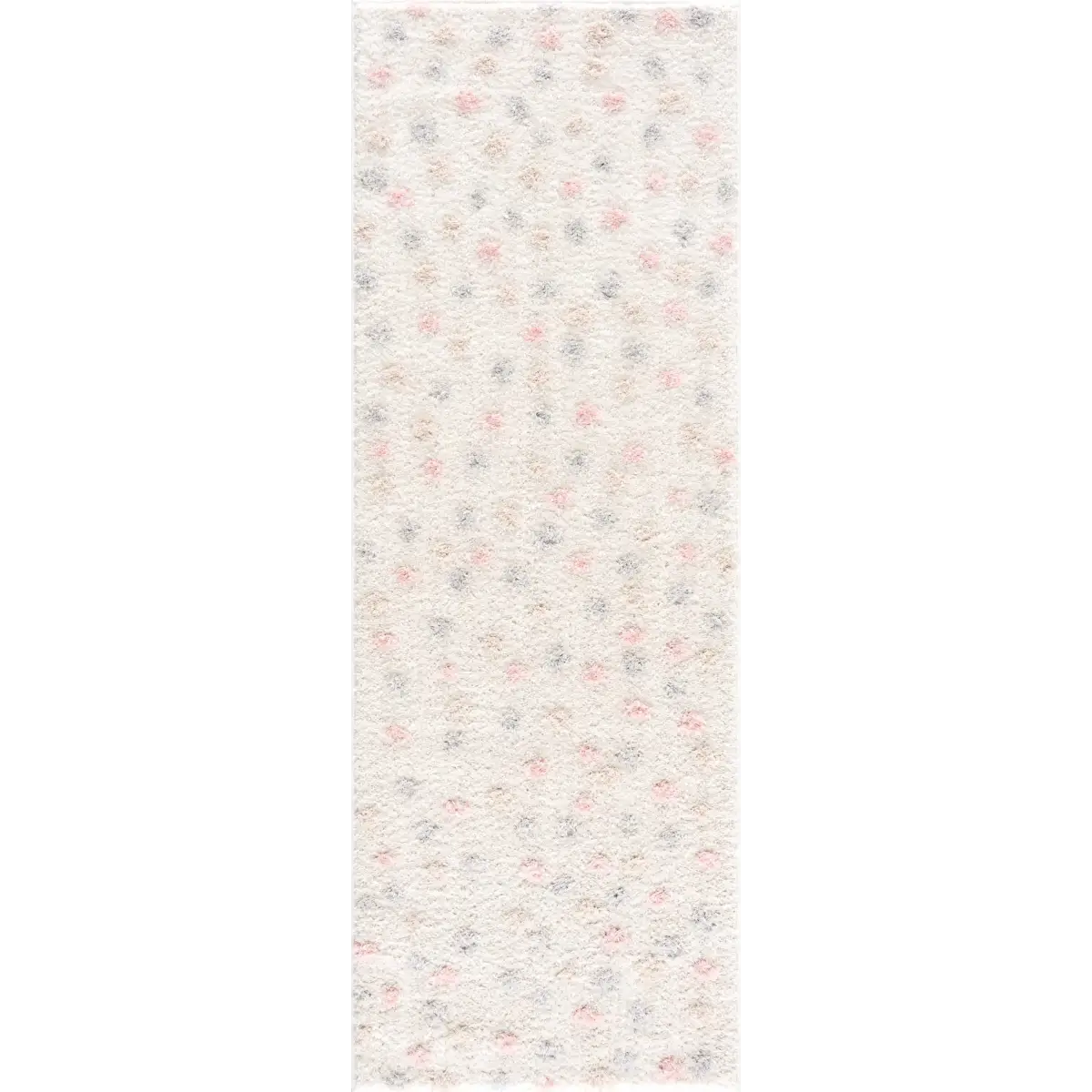 Cansu Pink & Cream Dotted Area Rug - 2’7’’ x 7’3’’ Runner - Boutique Rugs