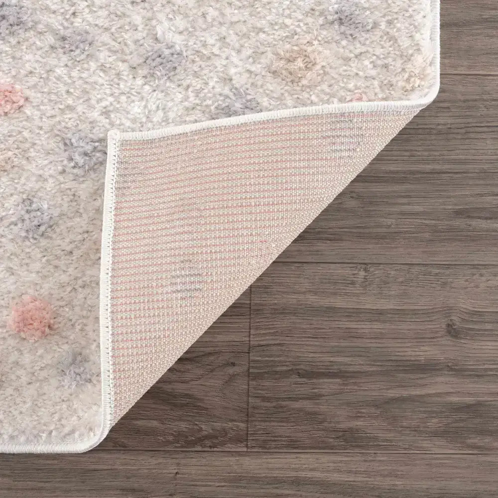 Cansu Pink & Cream Dotted Area Rug - Boutique Rugs