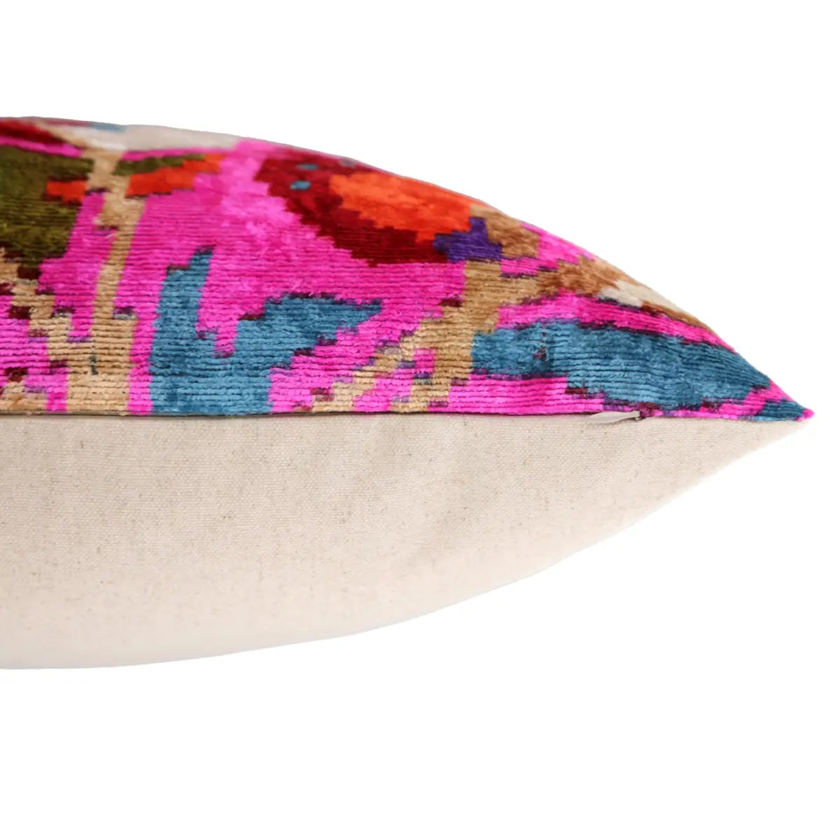 Luxury Silk Velvet Pillow – Pink Floral Square 20x20’’ - Canvello