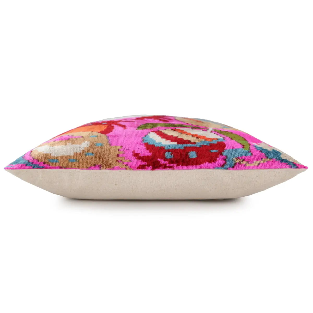 Luxury Silk Velvet Pillow – Pink Floral Square 20x20’’ - Canvello