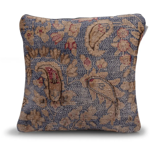 Canvello Antique Blue And Brown Pillows For Living Room - 16’’x16’’ - Canvello