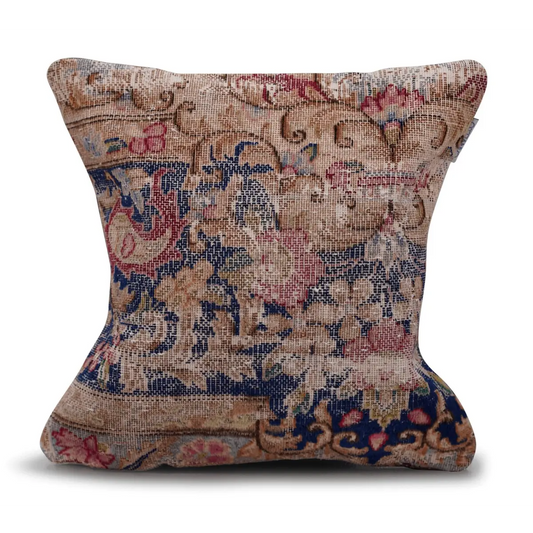 Canvello Antique Handmade Kerman Rug Pillows - 18’’x18’’ - Canvello