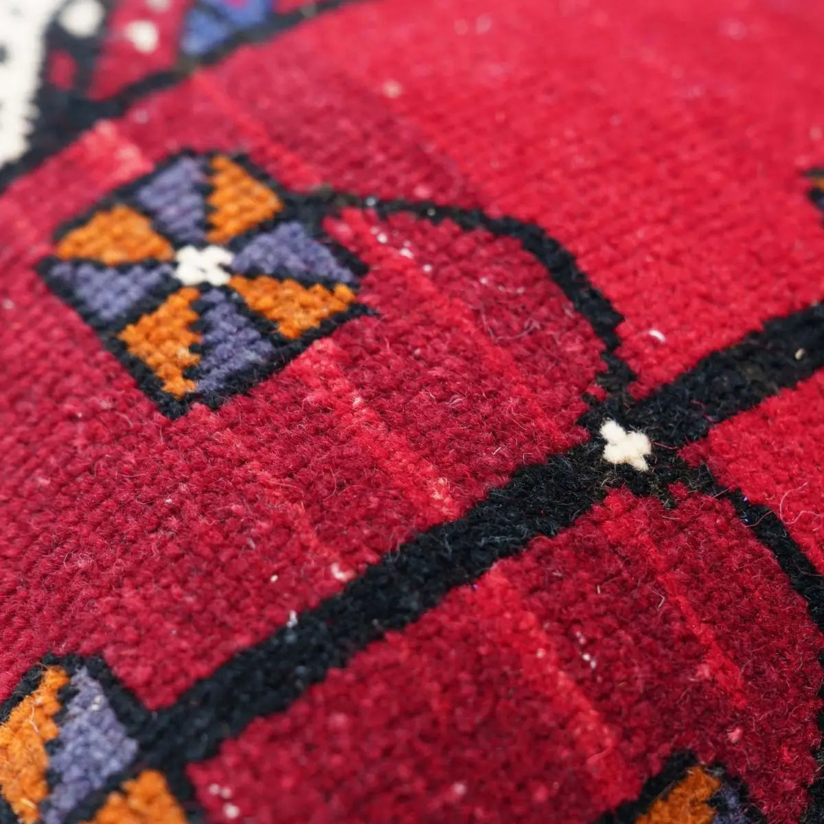 Canvello Antique Handmade Rug Red Cushion - 14’’x14’’ - Canvello