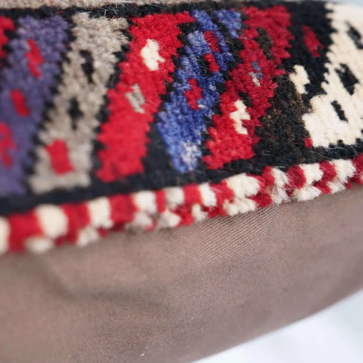 Canvello Antique Handmade Rug Red Cushion - 14’’x14’’ - Canvello