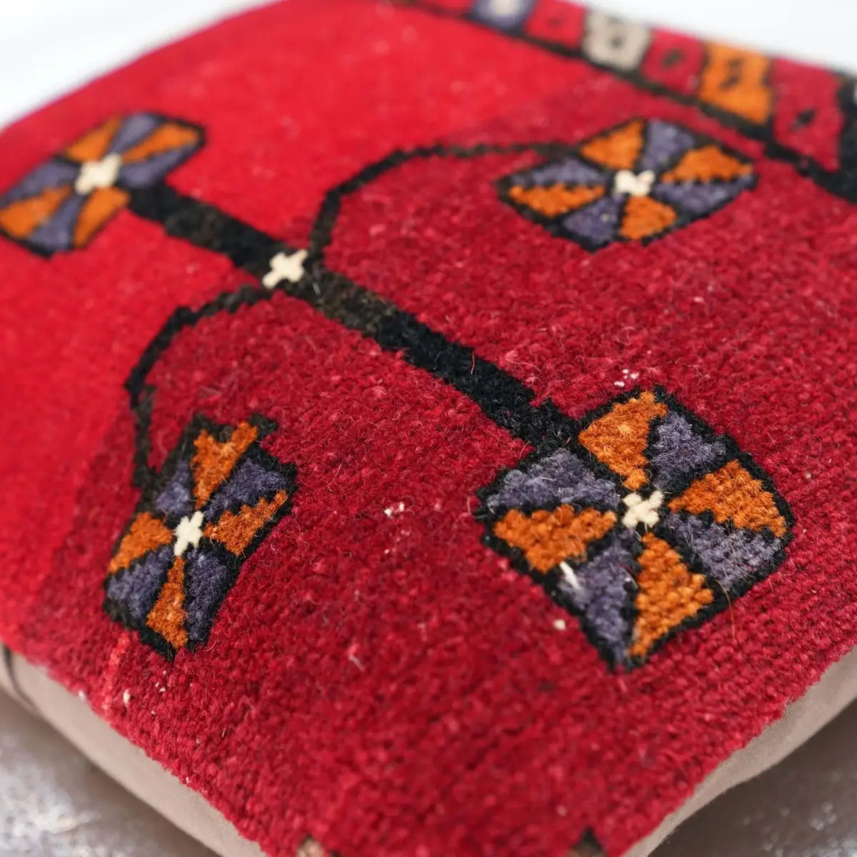 Canvello Antique Handmade Rug Wool Pillow - 14’’x14’’ - Canvello