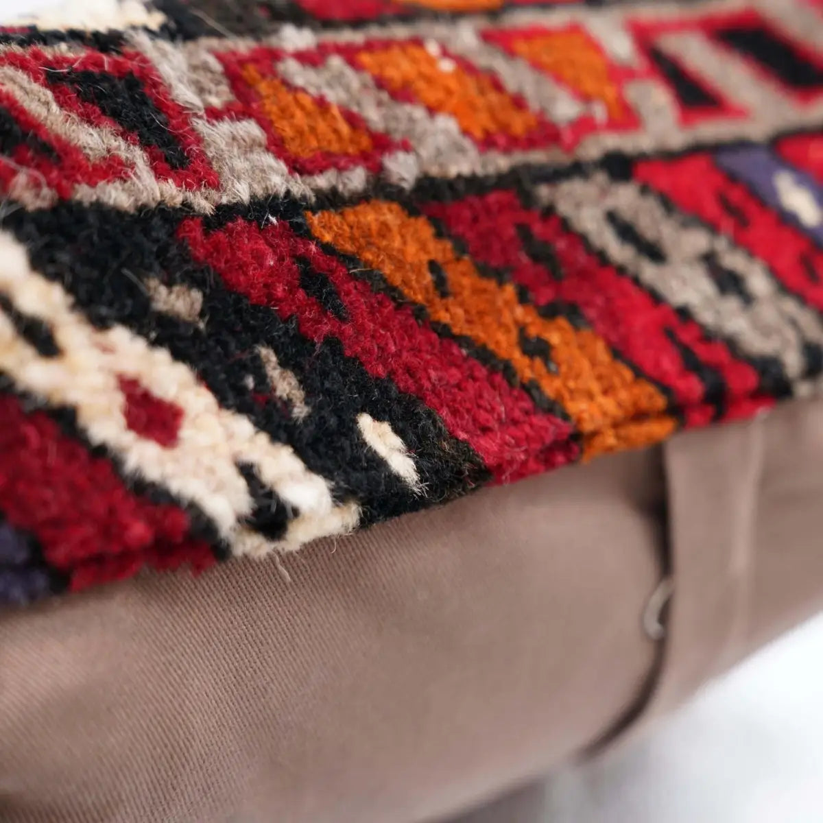 Canvello Antique Handmade Rug Wool Pillow - 14’’x14’’ - Canvello