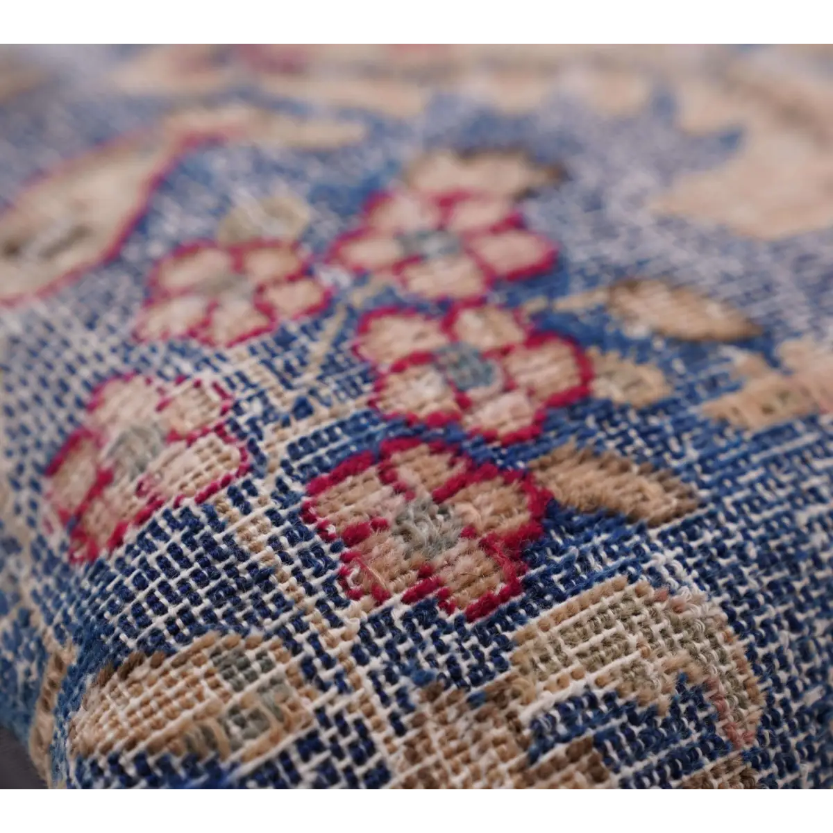 Canvello Antique Kerman Rug Blue Pillow Cases - 16’’x16’’ - Canvello