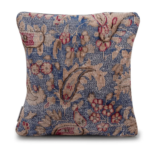 Canvello Antique Kerman Rug Blue Pillow Cases - 16’’x16’’ - Canvello