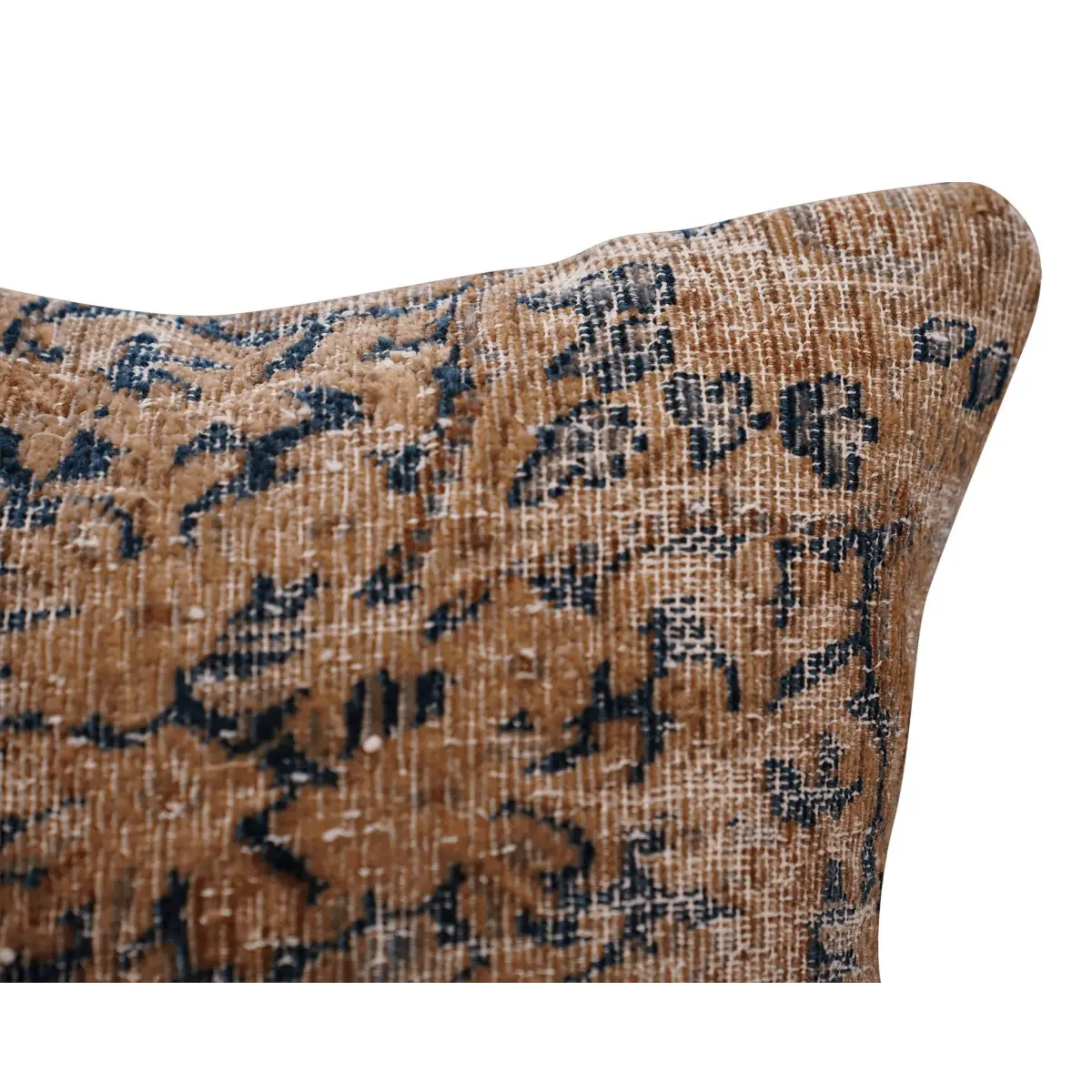 Canvello Antique Kerman Rug Dark Brown Pillow - 18’’x18’’ - Canvello