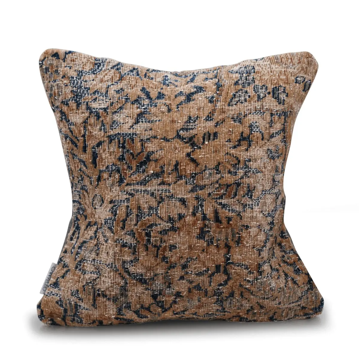Canvello Antique Kerman Rug Dark Brown Pillow - 18’’x18’’ - Canvello