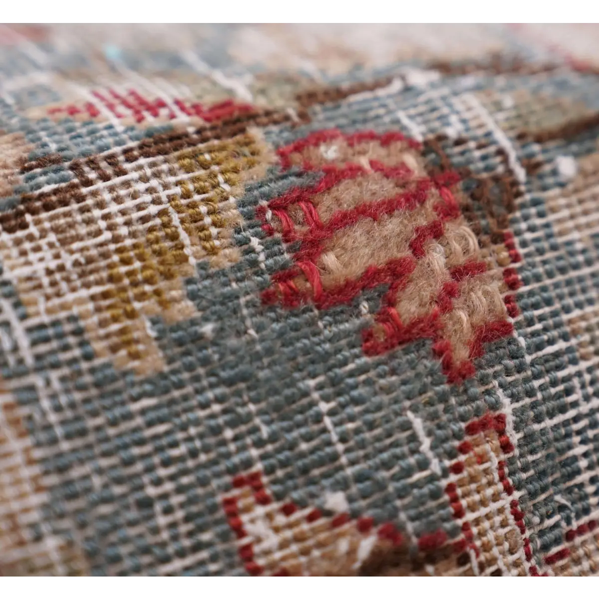 Canvello Antique Kerman Rug Large Sofa Cushion - 16’’x16’’ - Canvello
