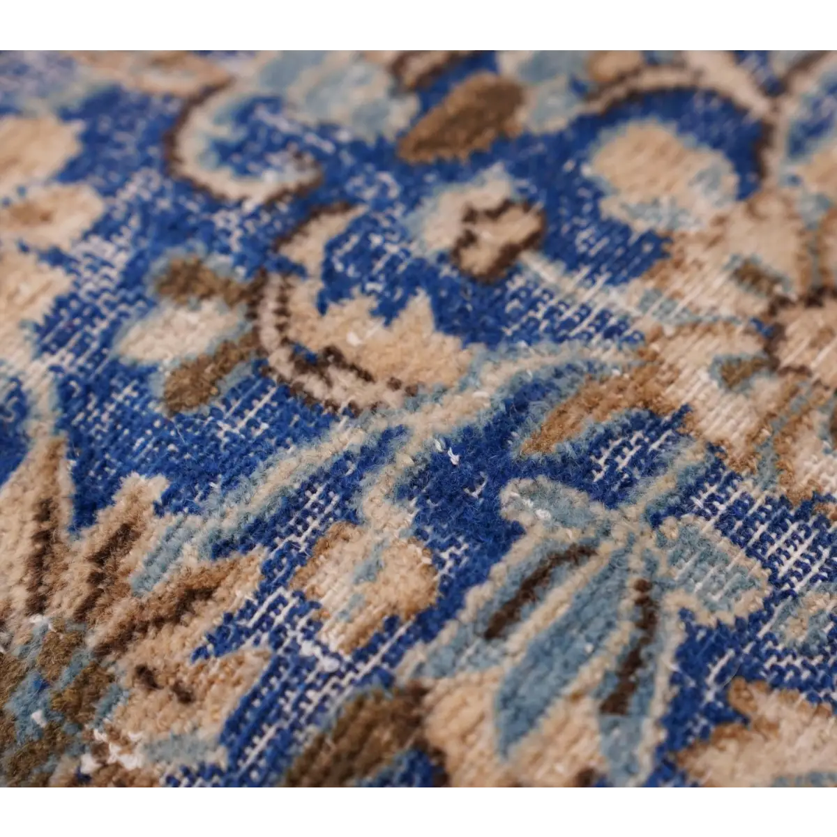 Canvello Antique Rug Blue And Brown Throw Pillows - 18’’x18’’ - Canvello
