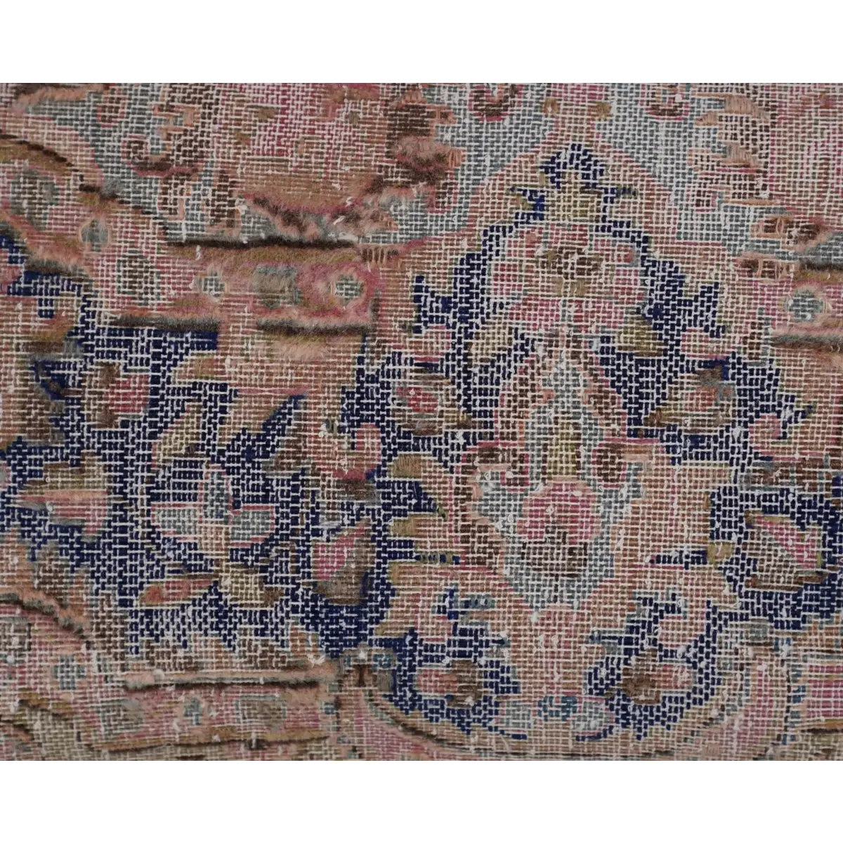 Canvello Antique Rug Navy Blue Throw Pillow - 16’’x24’’ - Canvello