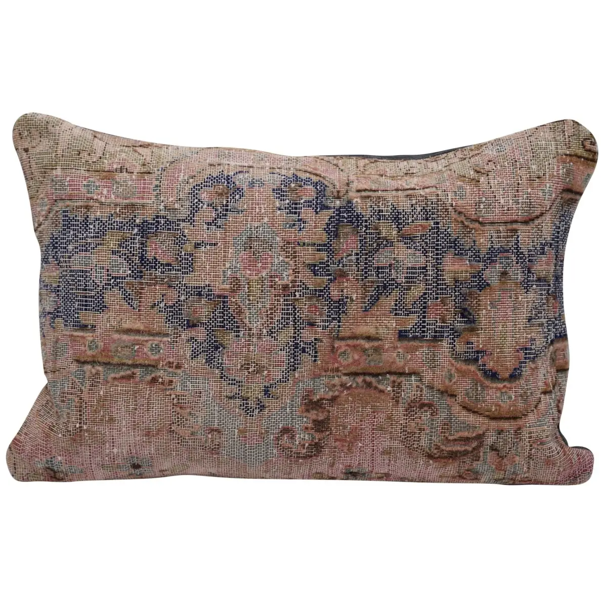 Canvello Antique Rug Navy Blue Throw Pillow - 16’’x24’’ - Canvello