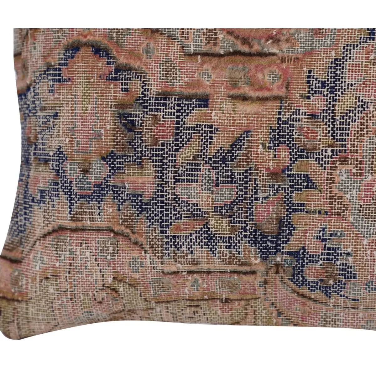 Canvello Antique Rug Navy Blue Throw Pillow - 16’’x24’’ - Canvello