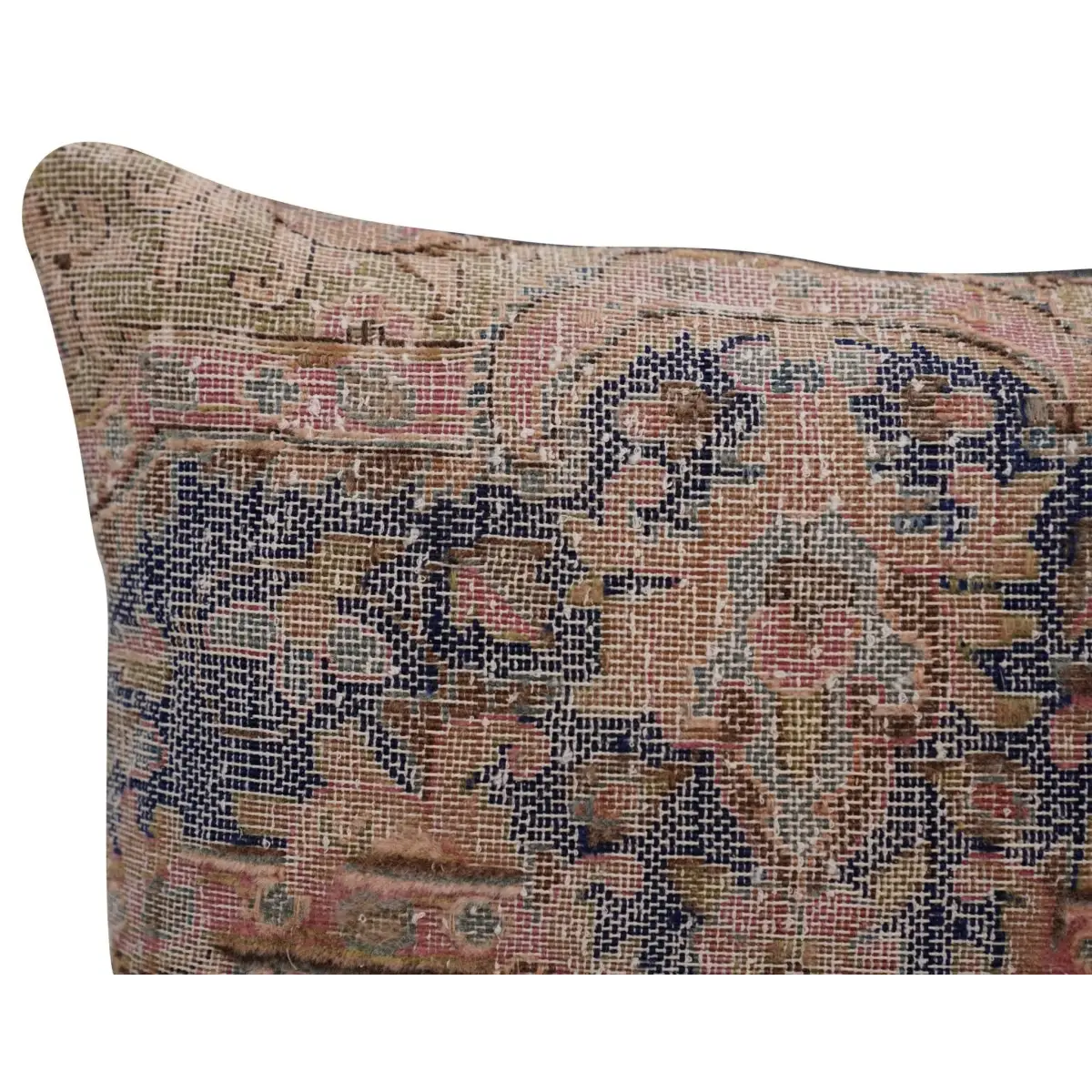 Canvello Antique Rug Navy Blue Throw Pillow - 16’’x24’’ - Canvello