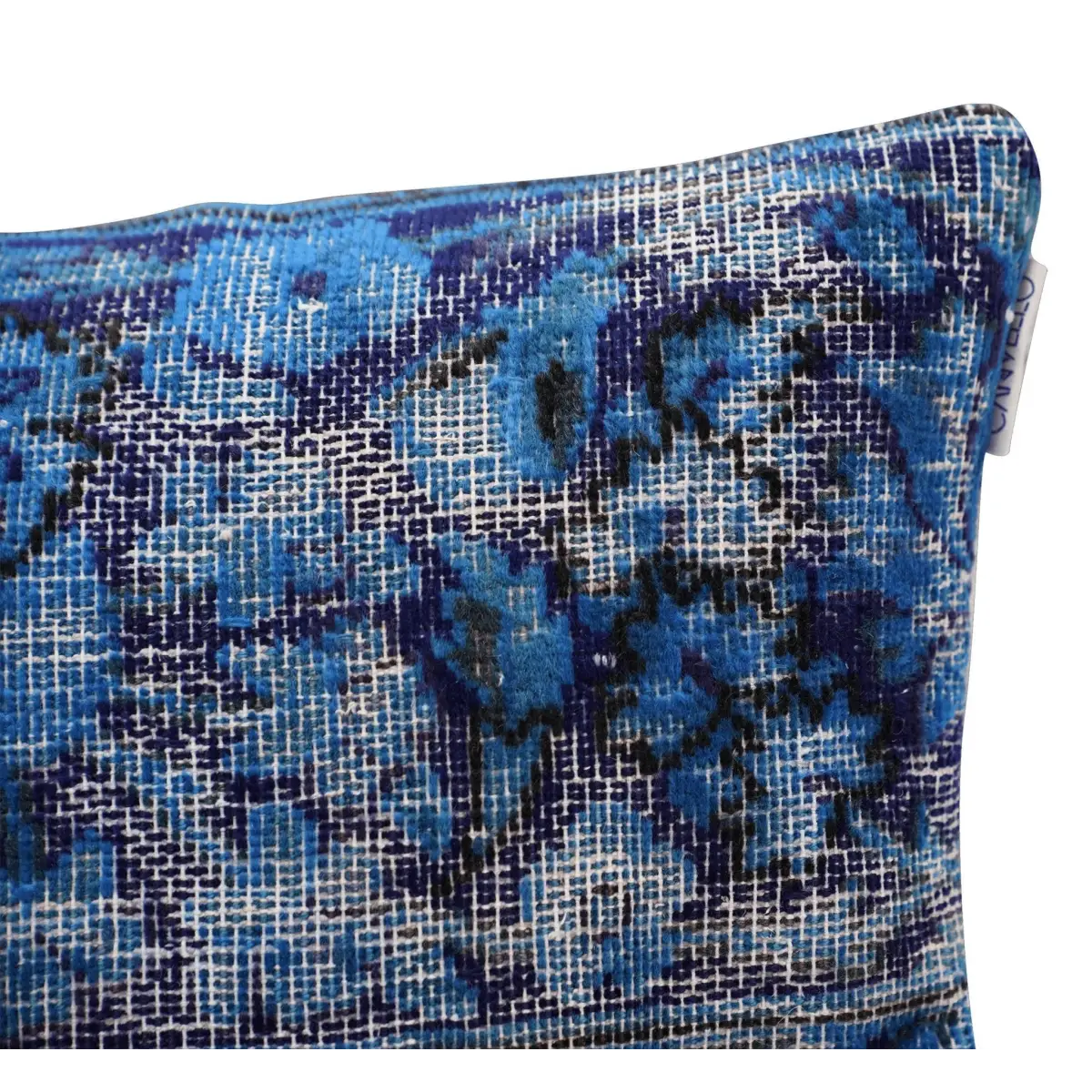 Canvello Antique Rug Royal Blue Throw Pillows - 16’’x16’’ - Canvello